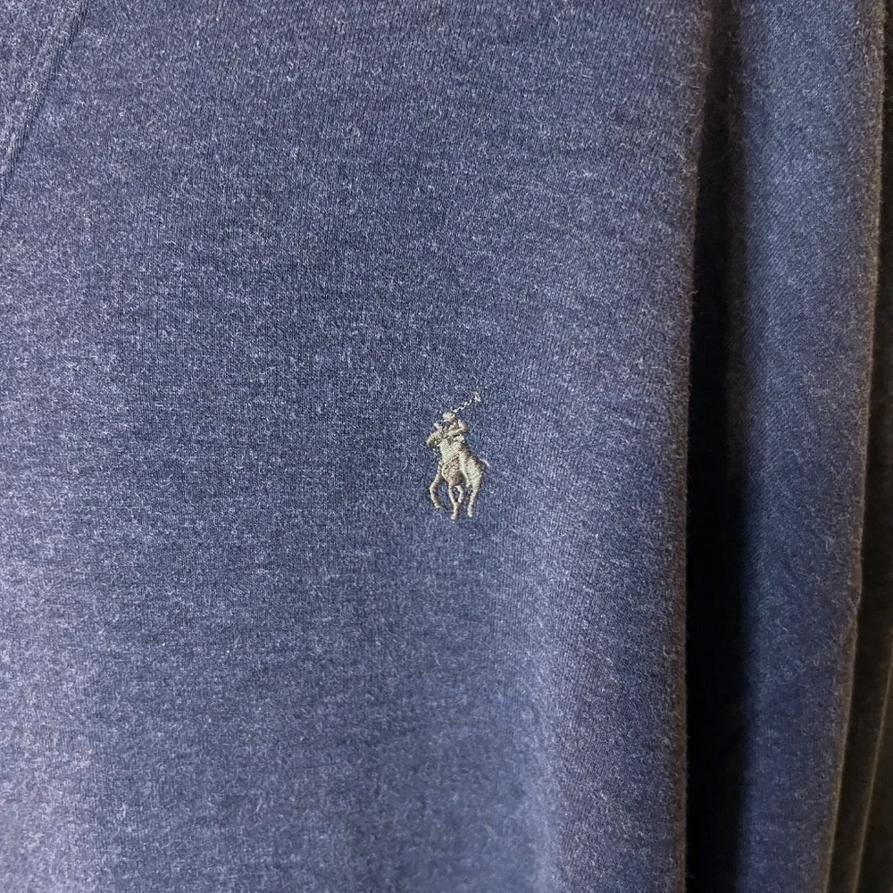 GUC Men s Polo Ralph Lauren Pullover Shawl Neck Sweatshirt in Navy Heather 3XL